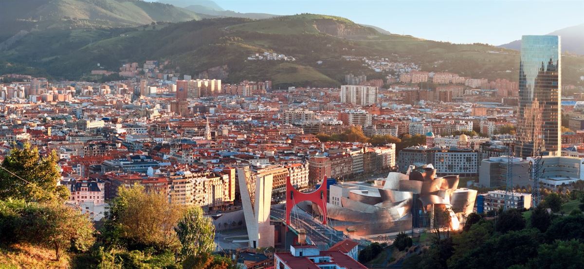 Ansicht der Stadt Bilbao, Spanien