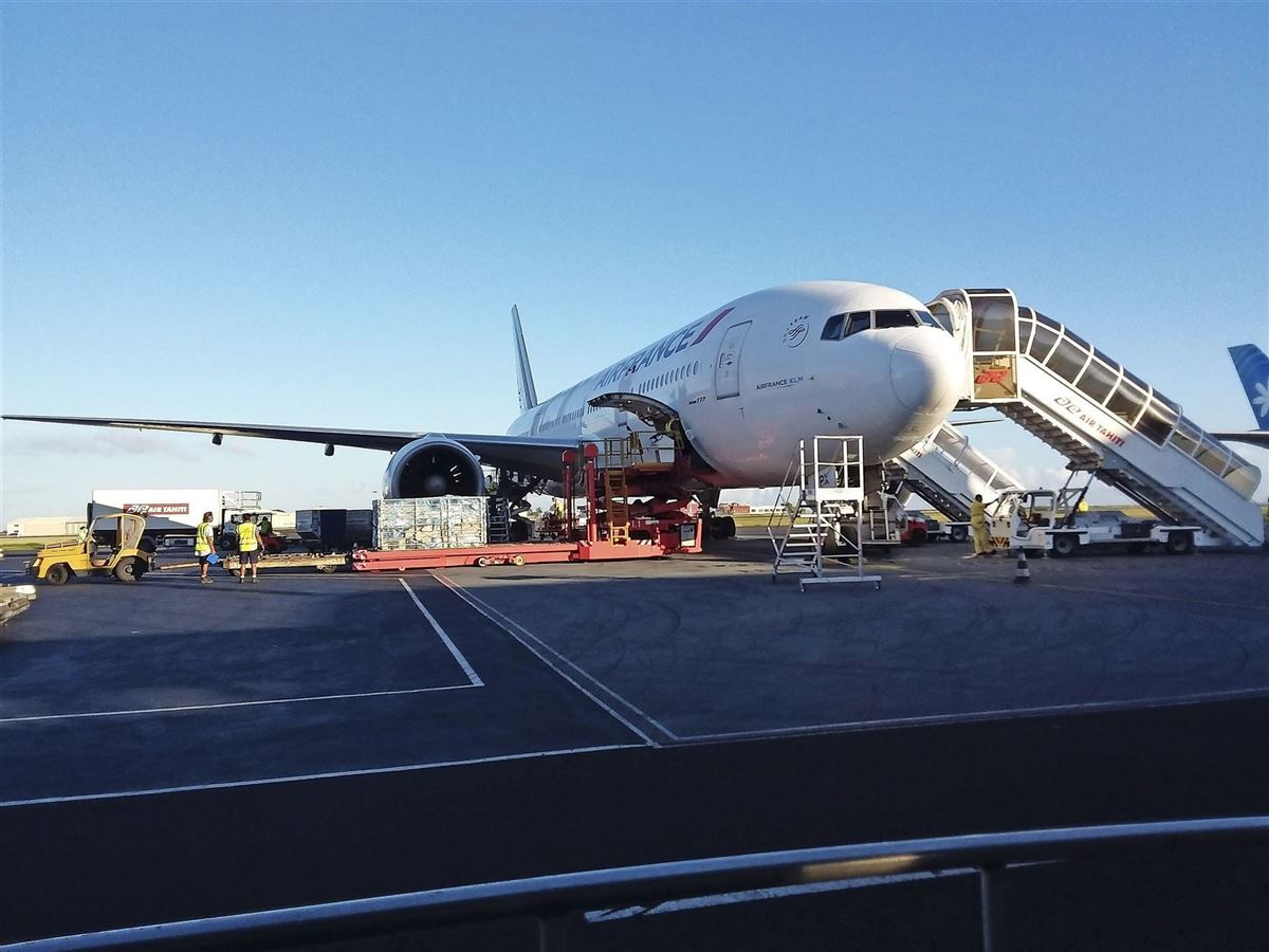 Ankunft am Faaa-Flughafen von Tahiti