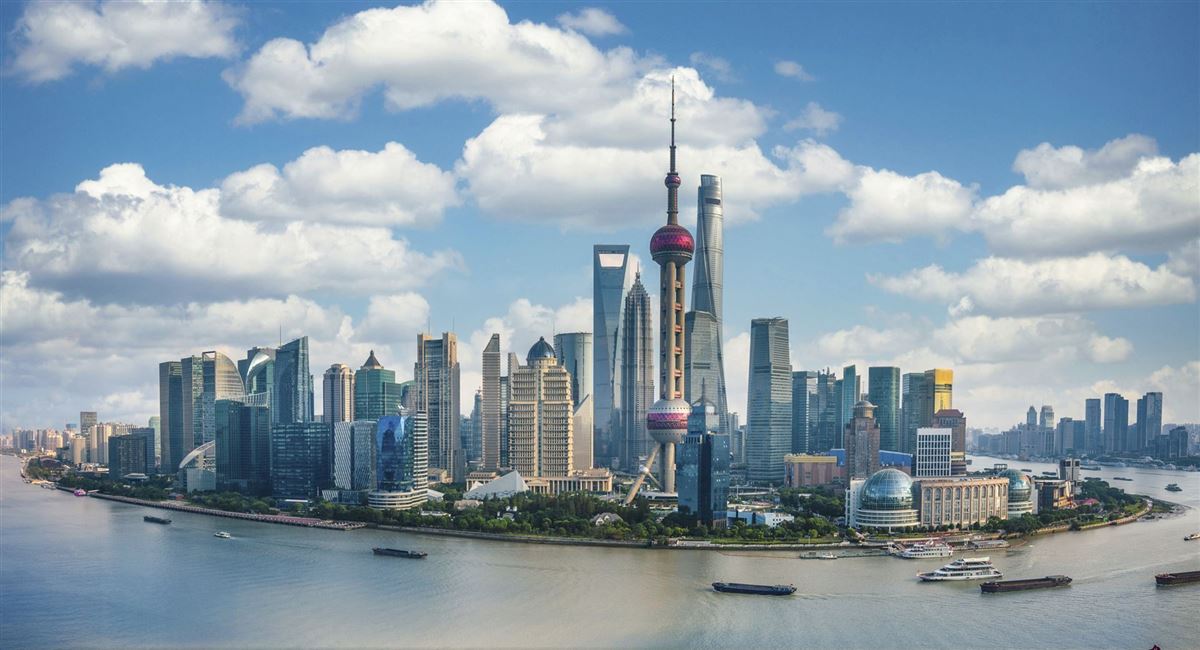 Blick auf das moderne Pudong, Shanghai