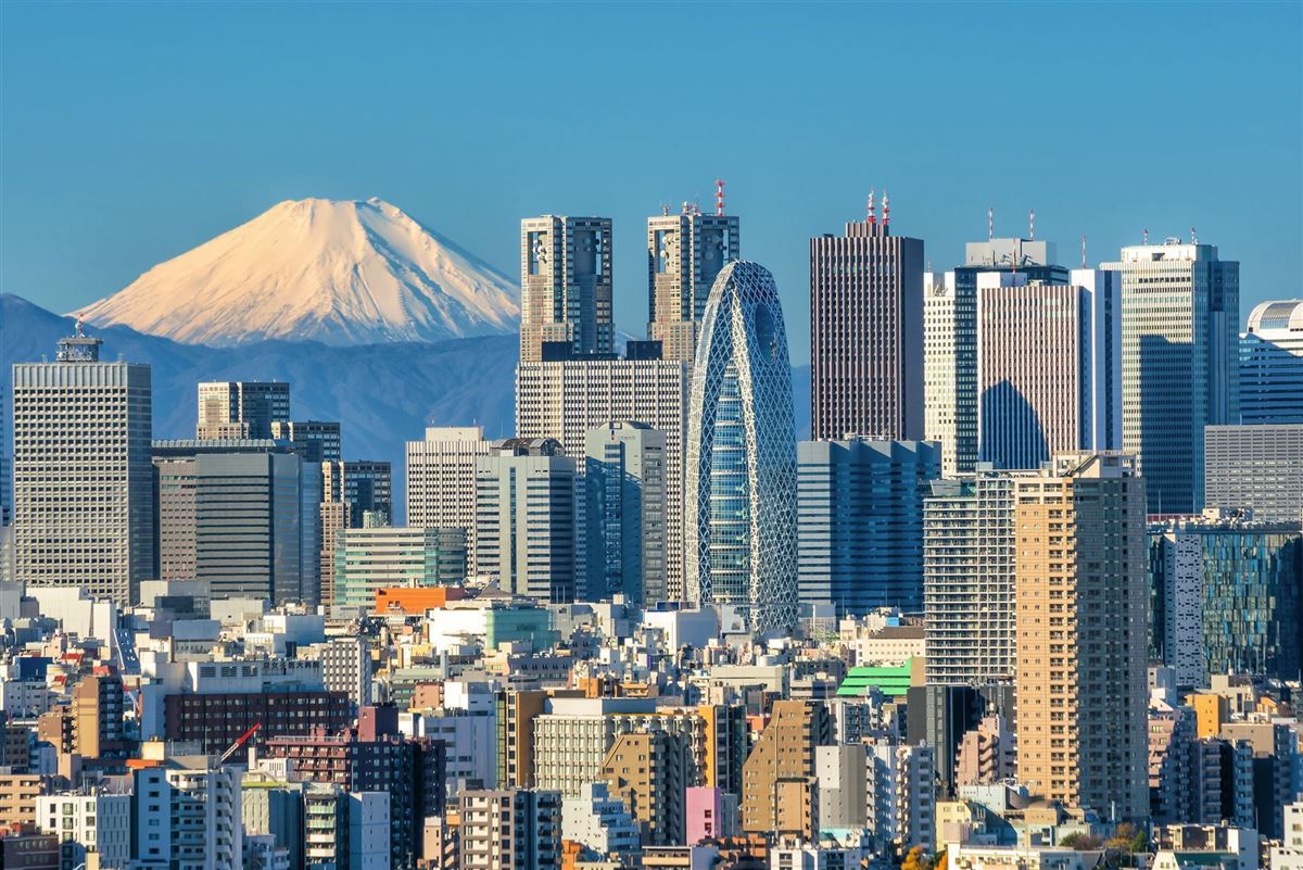 Skyline von Tokyo mit dem Berg Fuji