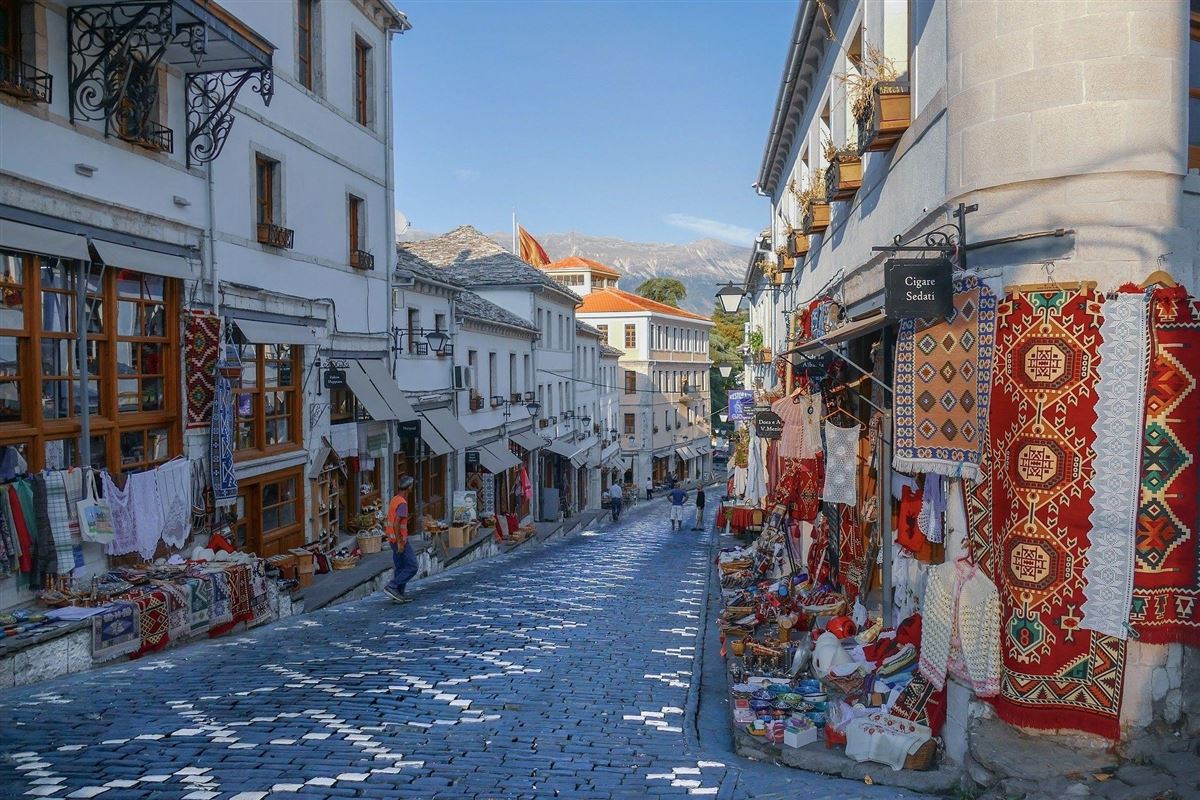 Orienthalische Straßen in Gjirokaster