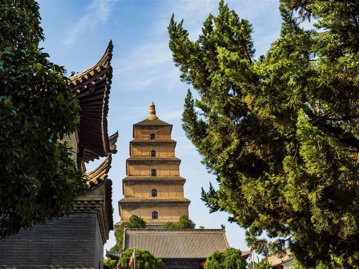 Malerischer Blick auf die riesige Wildganspagode in Xian