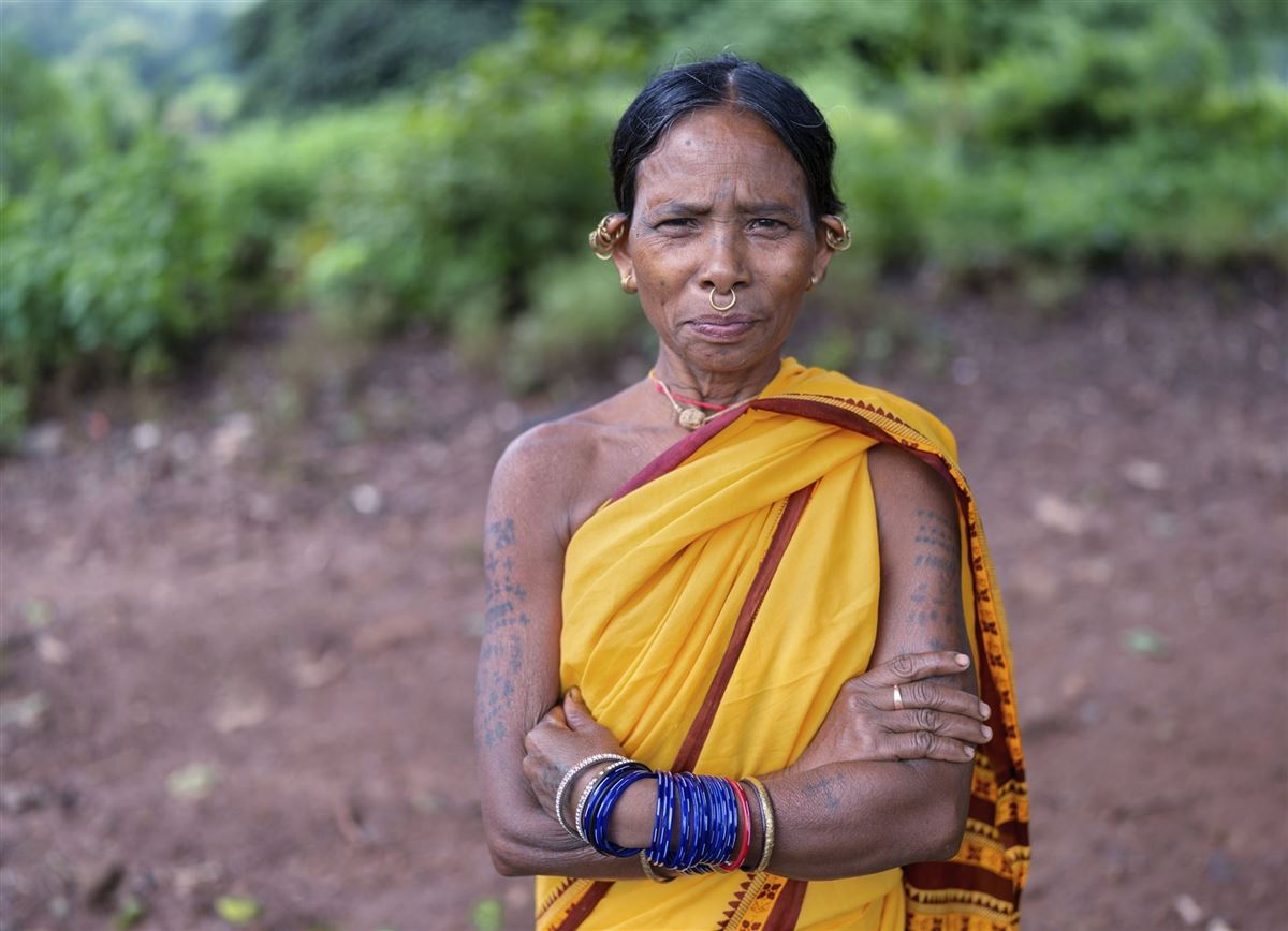 Portrait einer Stammesfrau aus der Region Odisha