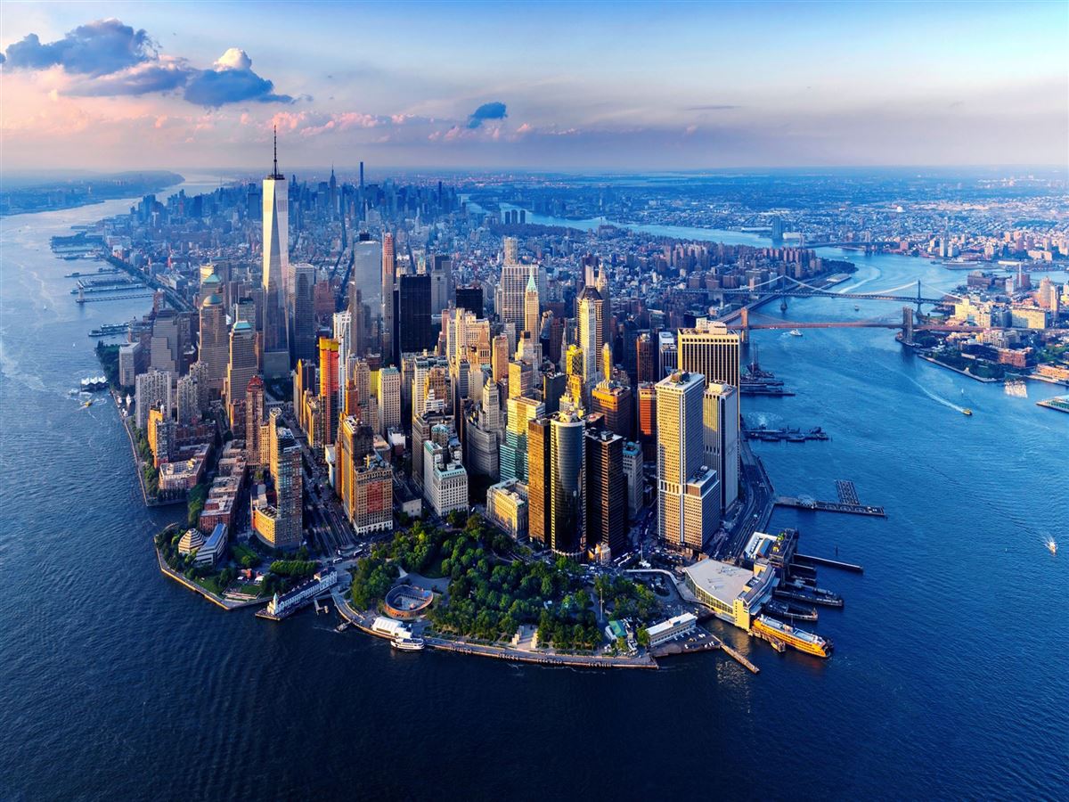 Luftaufnahme über Manhattan in New York City