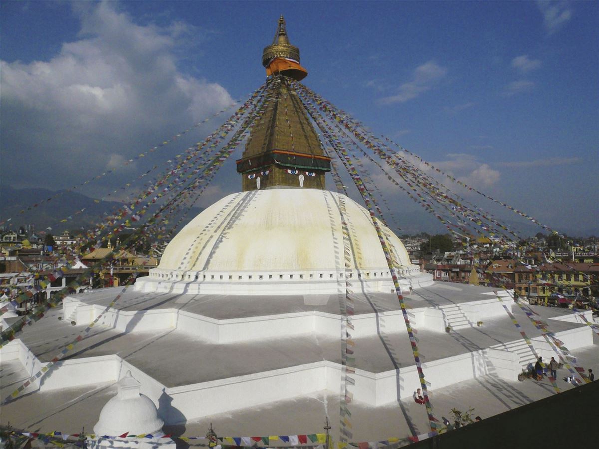 Ausblick auf den Bodnath Stupa