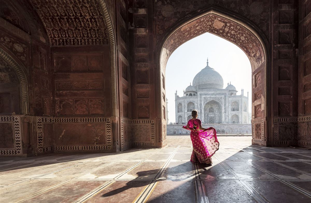 Blick auf das märchenhafte Taj Mahal
