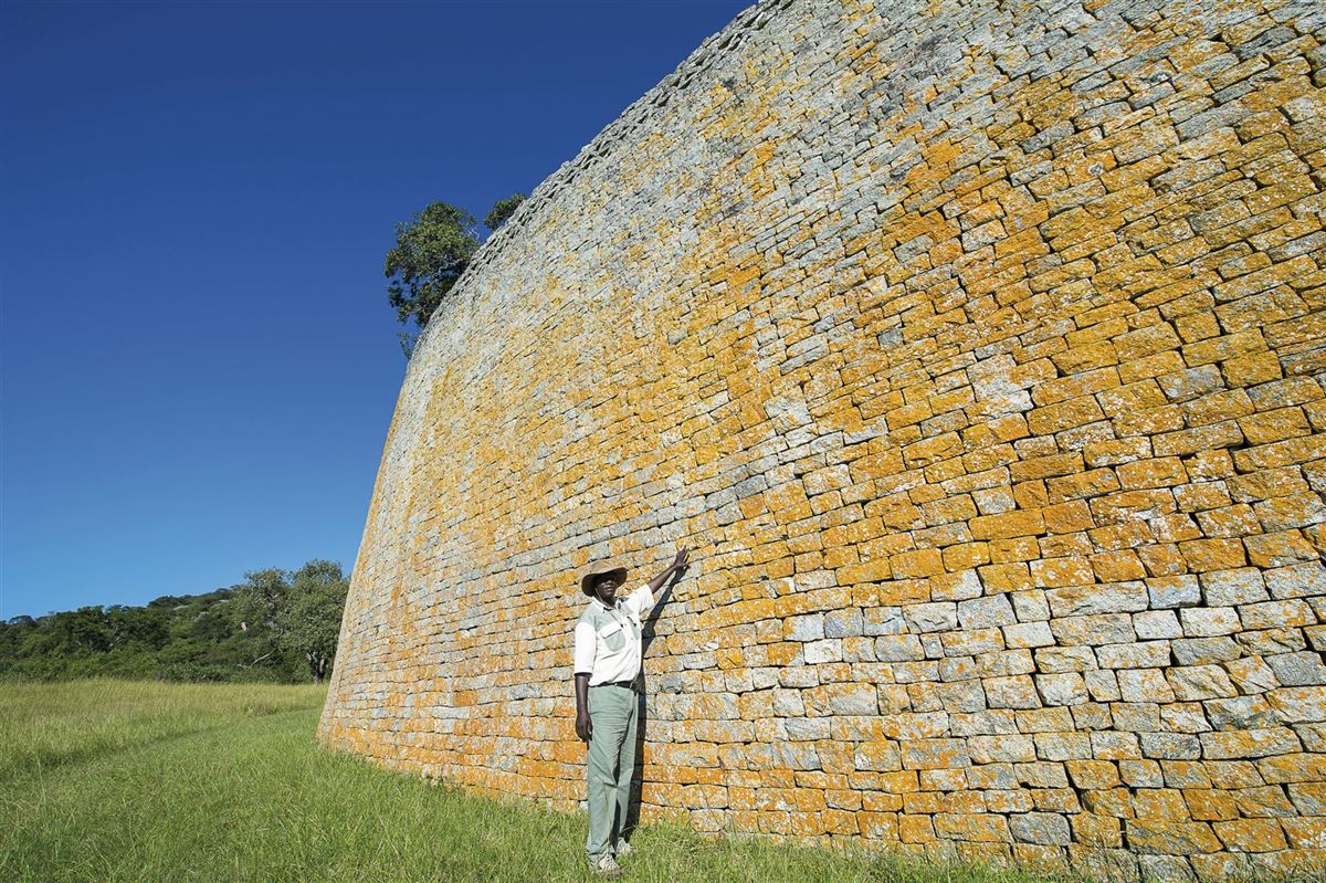 Die gestapelten Steinmauern, "Great Zimbabwe"