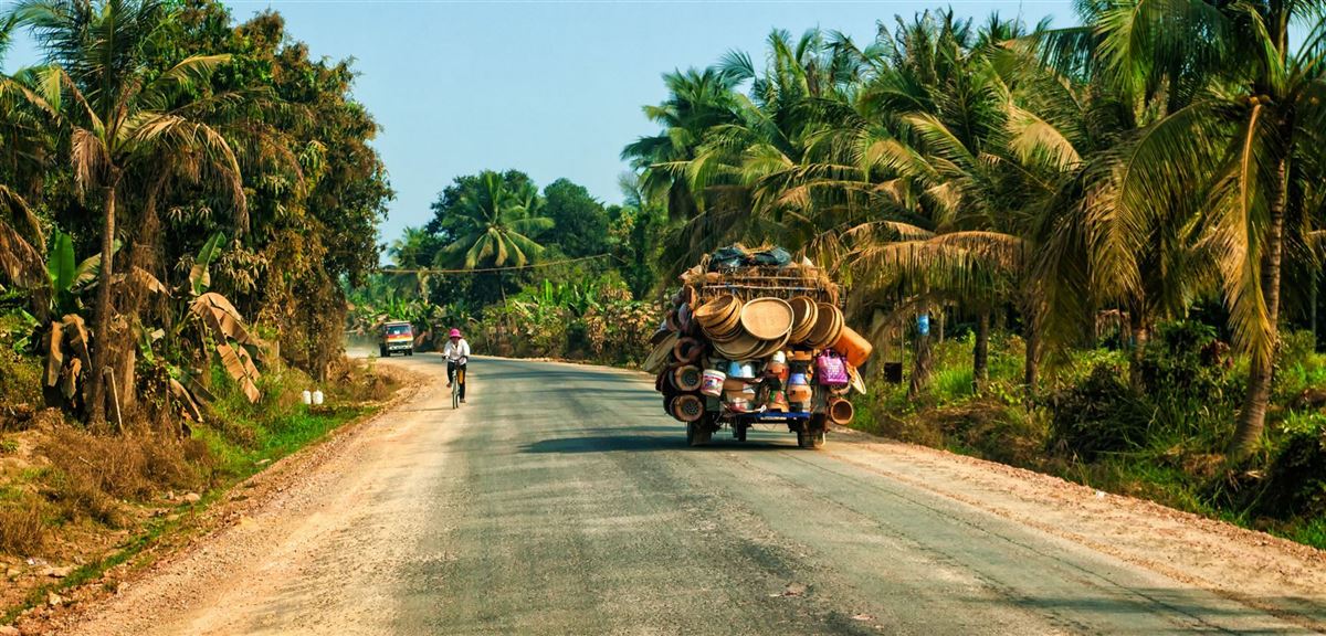 Transport unterwegs in Kambodscha