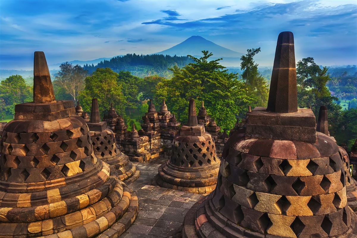 Der Borobudur-Tempel auf Java