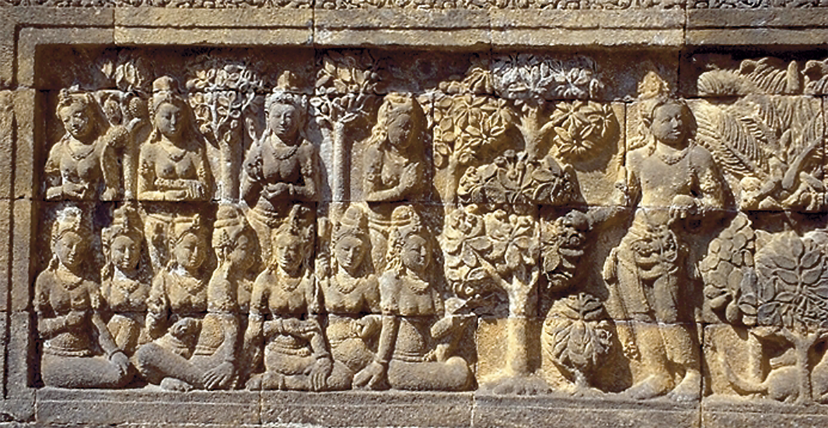 Relief am Borobudur