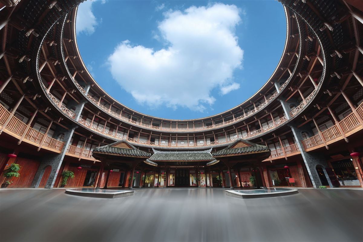 Die berühmten runden Häuser von Tulou