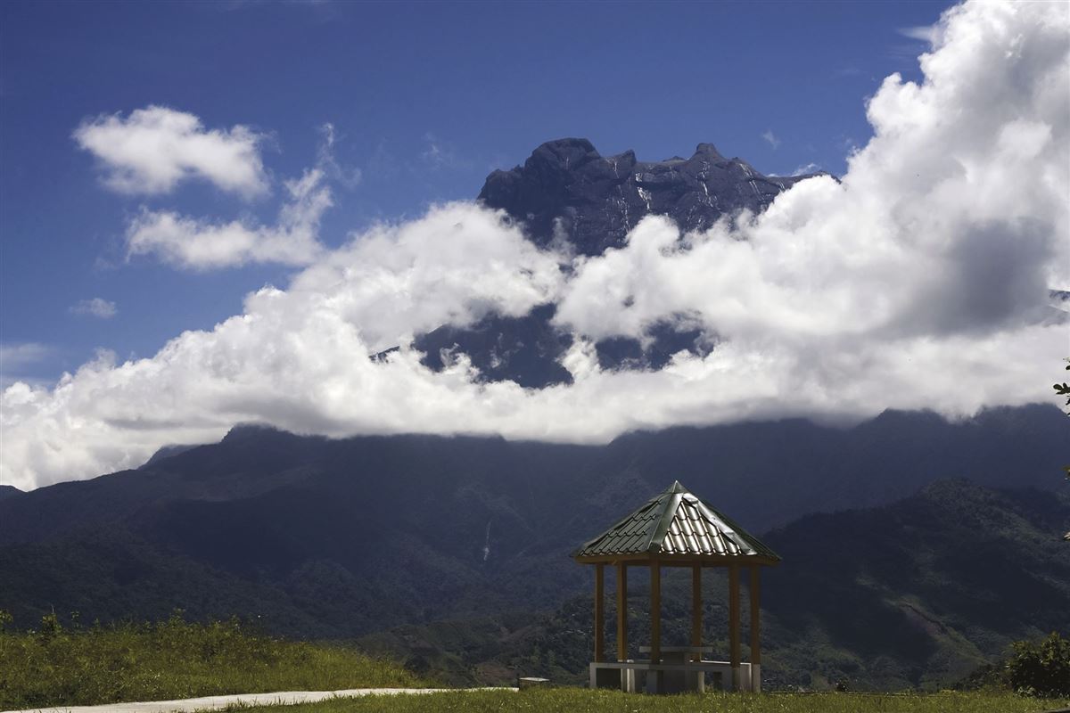 Blick zum Mount Kinabalu
