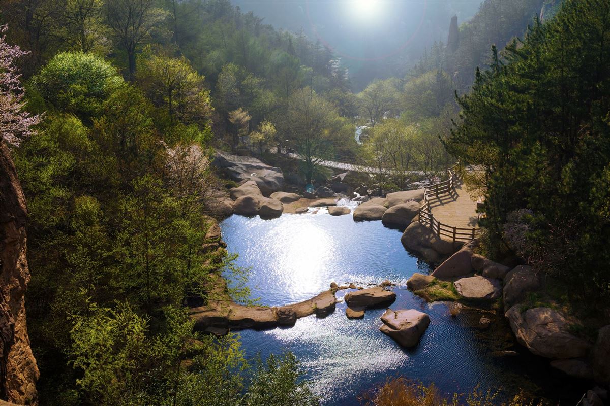 Malerischer See in Laoshan, Qingdao