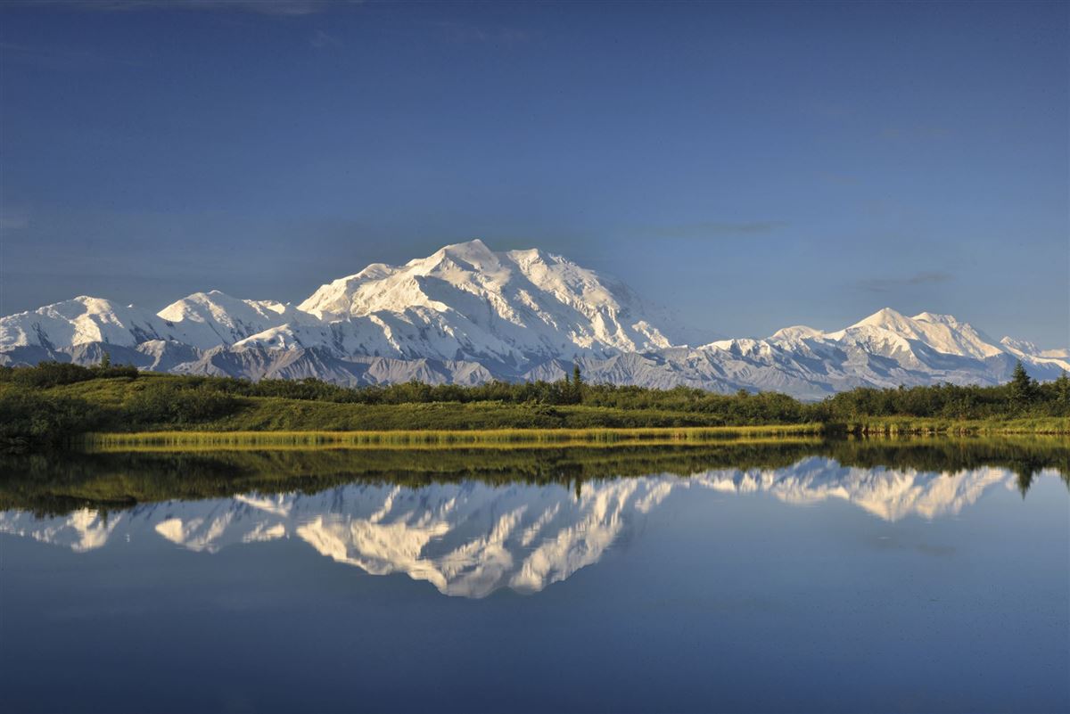 Der majestätische Mount Denali am Wonder Lake