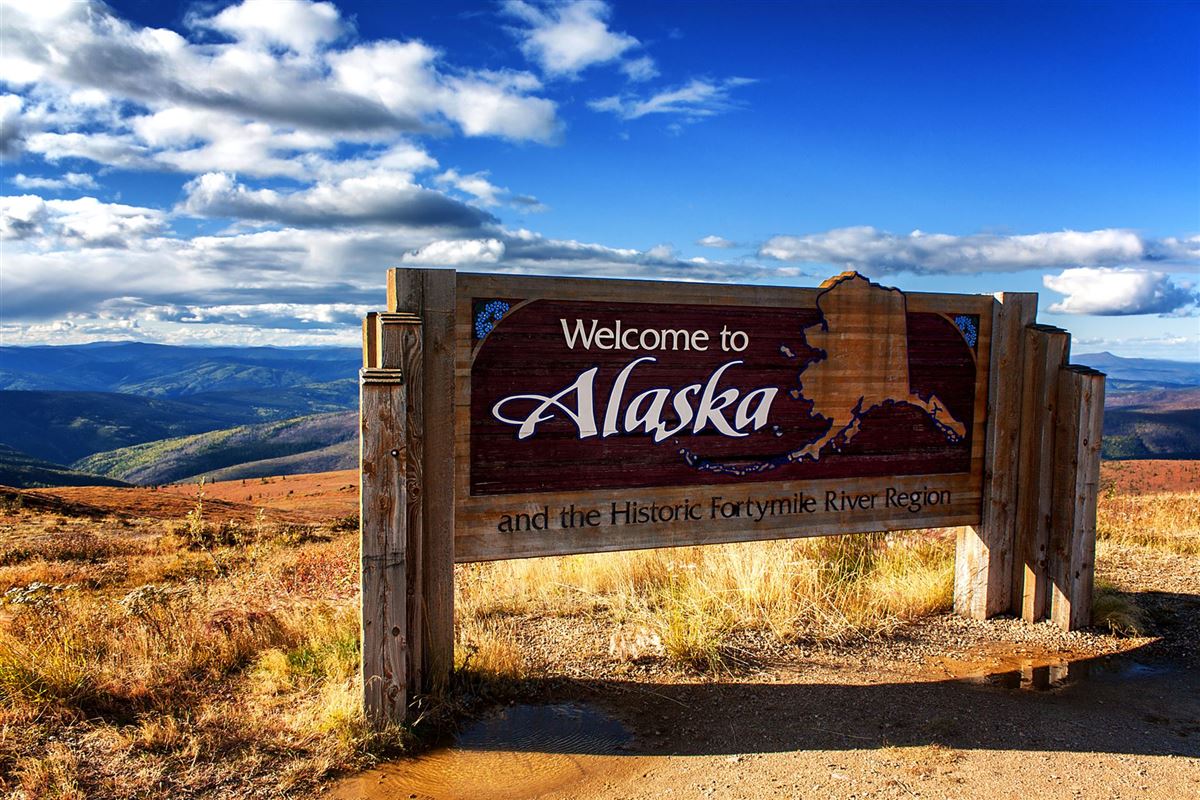 Alaska Willkommensschild