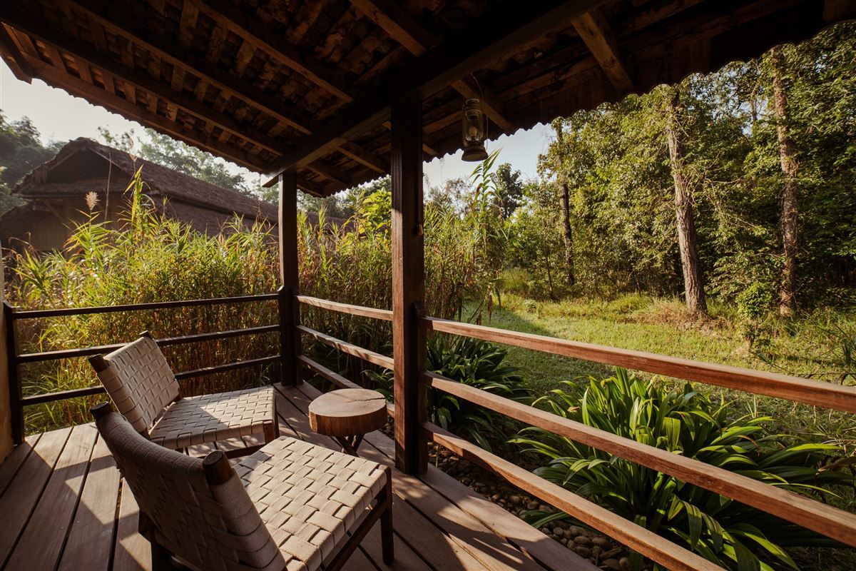 Doppelzimmer mit Terrasse Tiger Tops Lodge Bardia