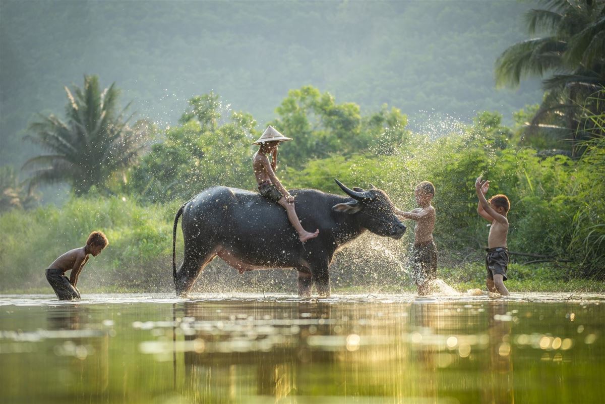 Vietnam Kinder am Fluss