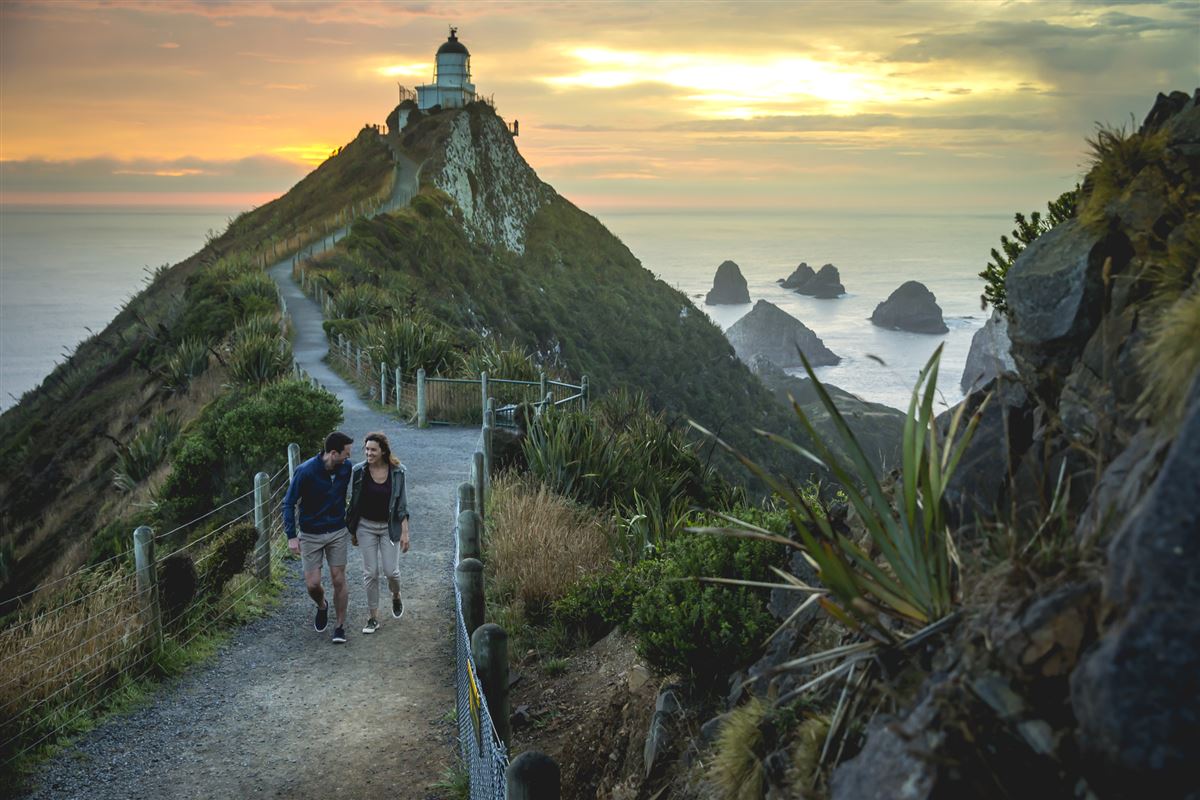 Leuchtfeuer am Nugget Point auf der Südinsel