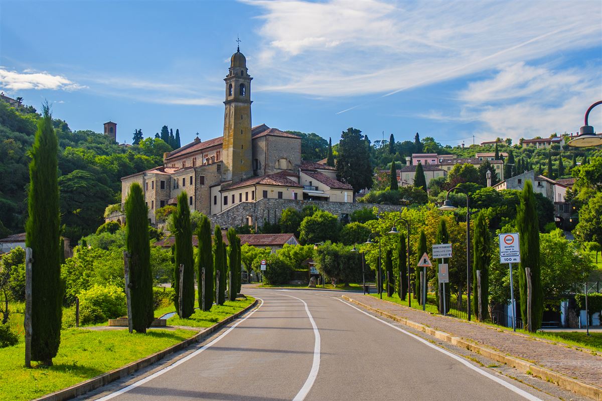 Arquà Petrarca in Veneto, Italy, featuring the tomb of the famous poet Petrarch, set amidst stunning historical and cultural scenery.