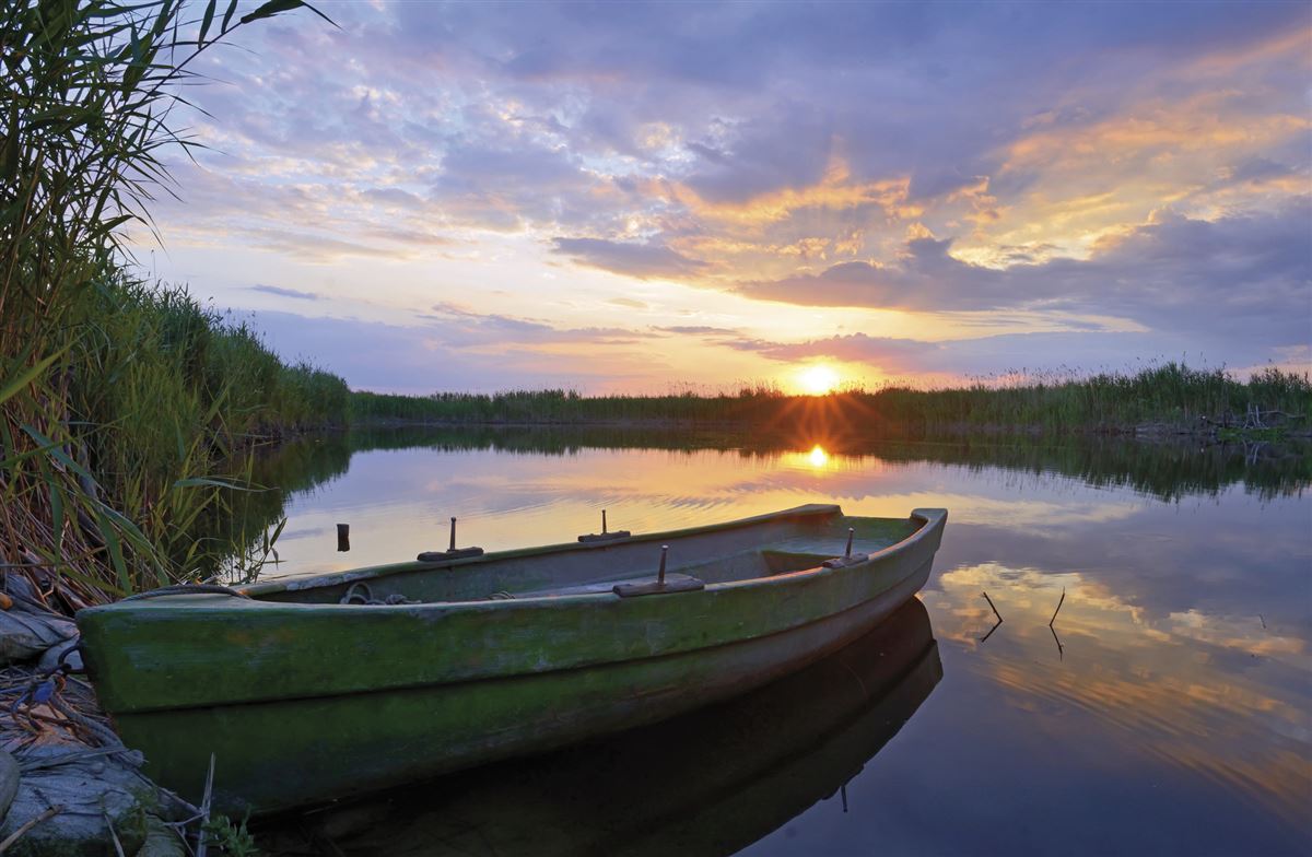 Fischerboot im Donaudelta