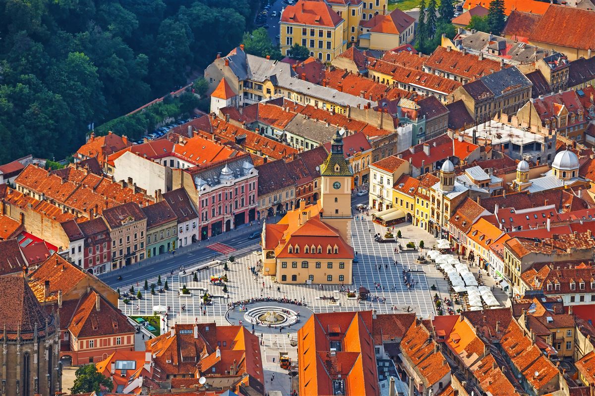 Brasov (Kronstadt) aus der Vogelperspektive