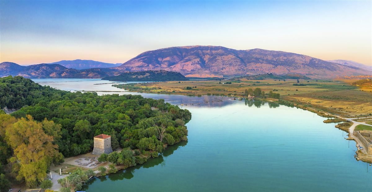 Der Butrint-Nationalpark im Abendlicht