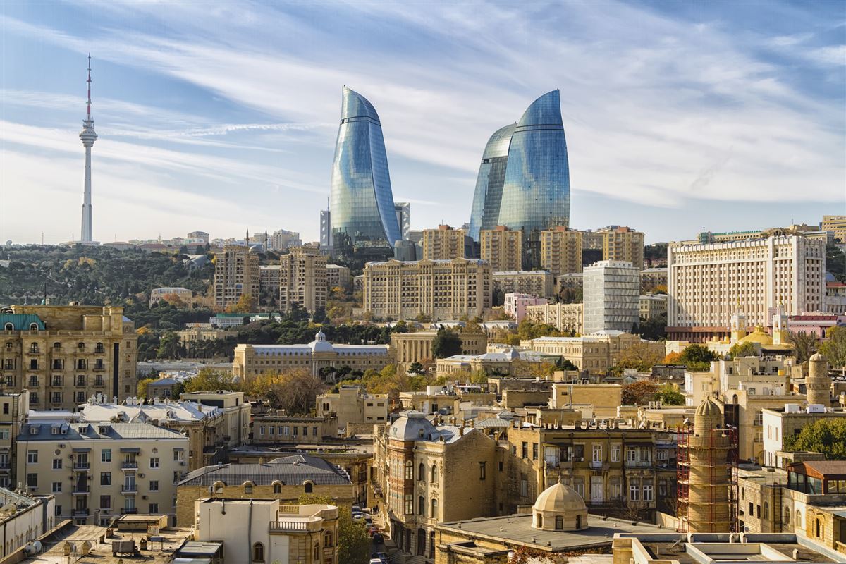 Blick auf Baku