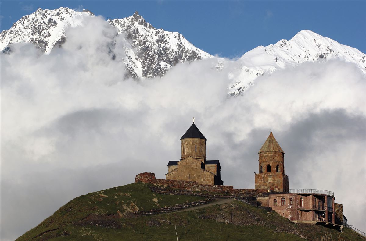 Christliche Kirche in der Nähe von Kazbegi