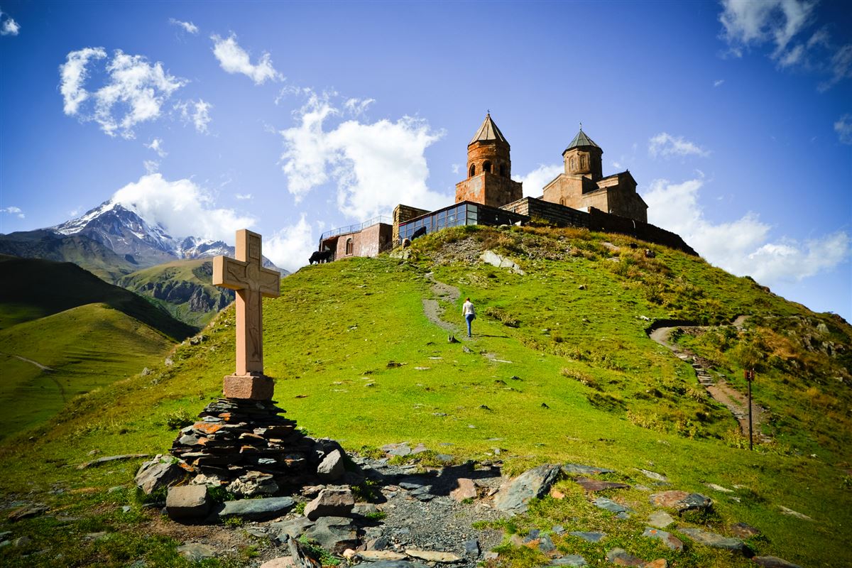 Dreifaltigkeitskirche in Gergeti, Georgien